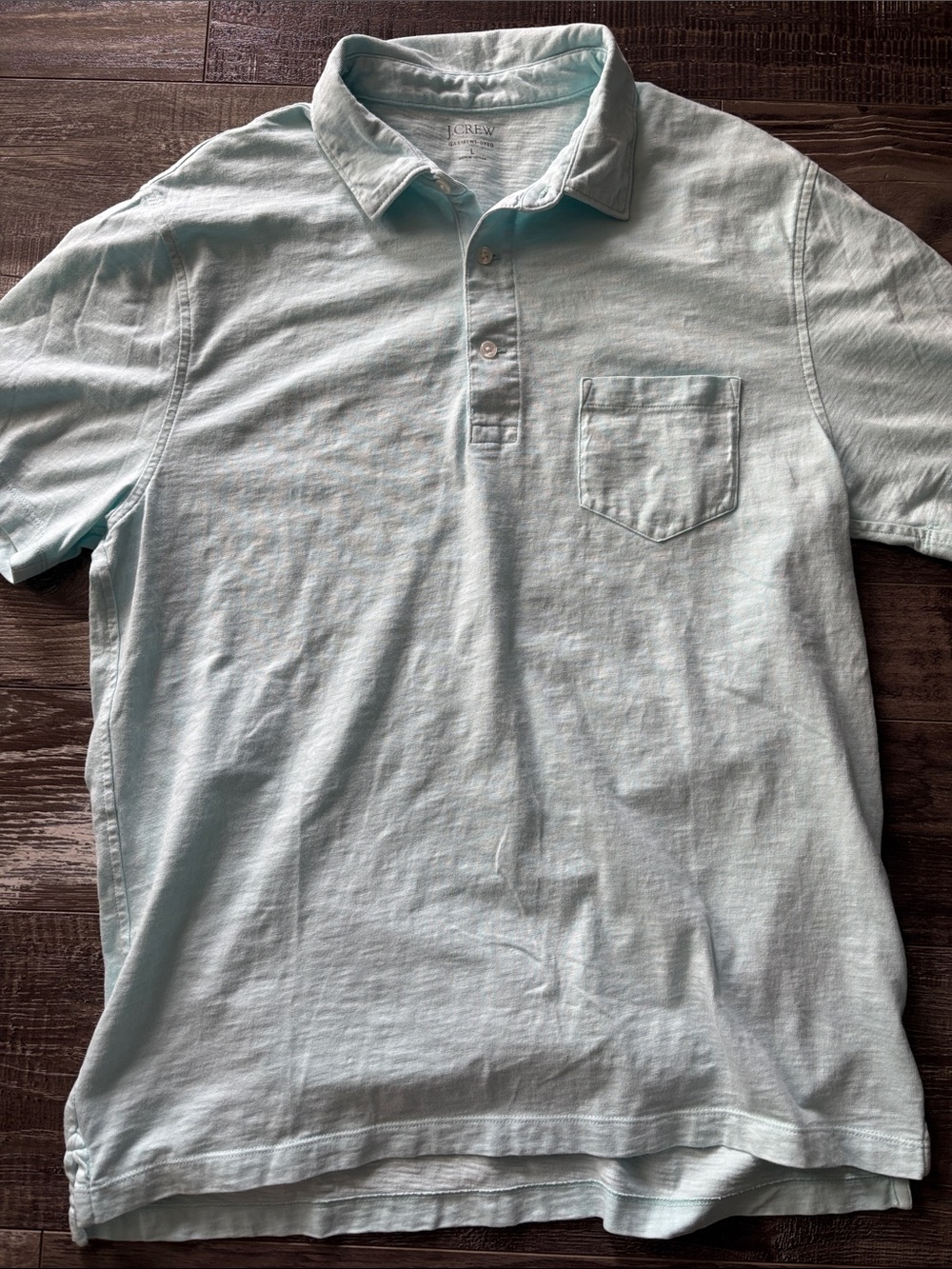 Men's JCrew Light Turquoise Short-Sleeve Polo Shirt